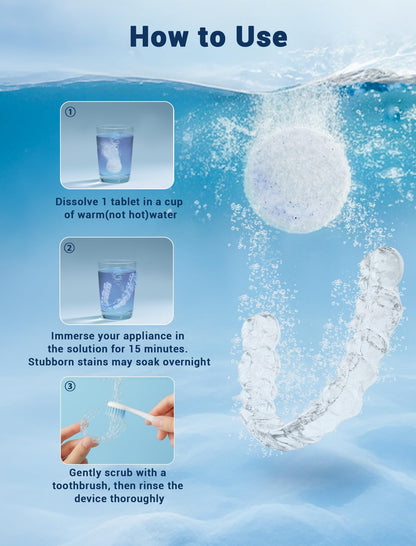 Retainer Cleaner Tablets (120 pcs) - Invisalign, Aligners, Mint Fresh