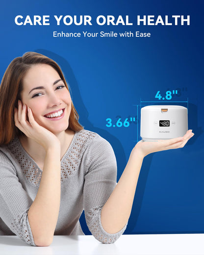 Retainer Cleaner with Upgraded MCU — 30W/45kHz Ultrasonic, 230ml Portable (White)