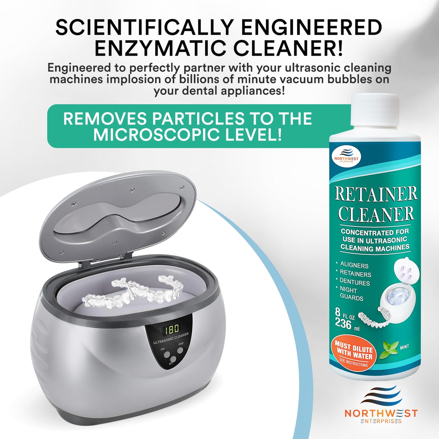 Ultrasonic Retainer Cleaner Concentrate – Mint (32 oz)