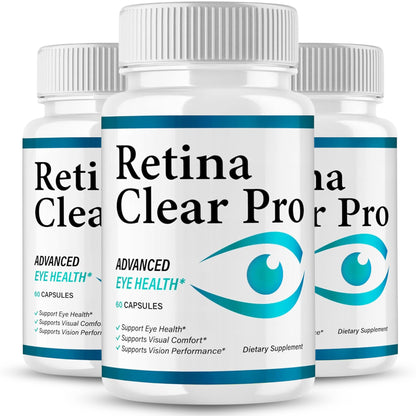 VegHerbs Retina Clear Pro - Premium Eye Health Capsules, 60 Caps Per Bottle, Pack of 3