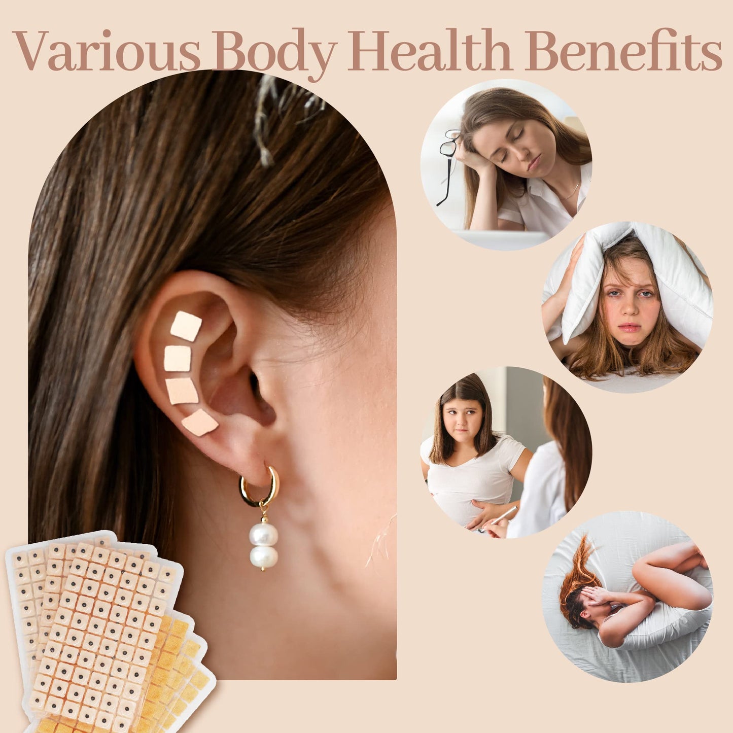 1200Pcs Ear Seeds Acupuncture Kit – Auricular Sticker Kit, Acupuncture Pen, Ear Chart & Tweezers