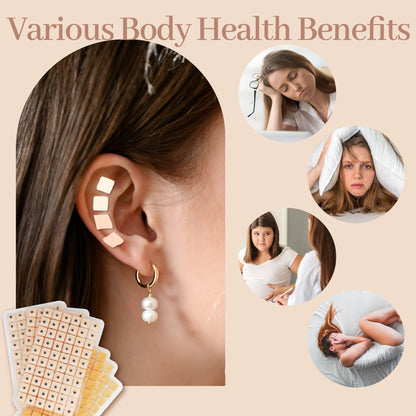 1200Pcs Ear Seeds Acupuncture Kit – Auricular Sticker Kit, Acupuncture Pen, Ear Chart & Tweezers