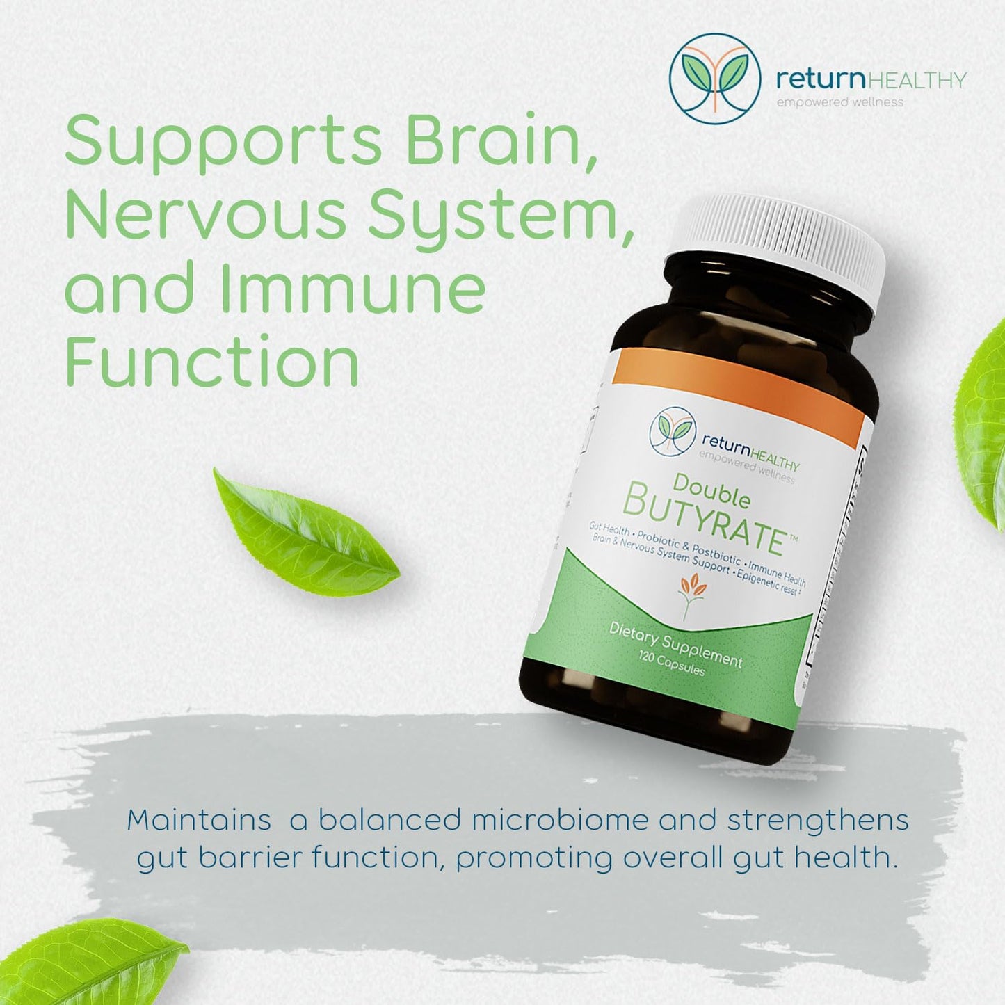 Return Healthy Double Butyrate Gut Health Supplement | 120 Caps