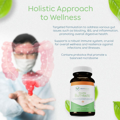 Return Healthy Double Butyrate Gut Health Supplement | 120 Caps