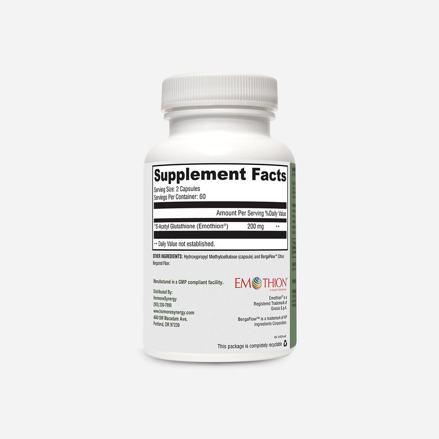RetzlerRx S-Acetyl Glutathione Supplement 100 mg • Made in USA • Antioxidant Support