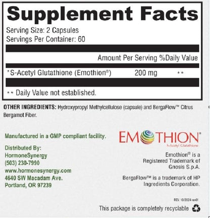 RetzlerRx S-Acetyl Glutathione Supplement 100 mg • Made in USA • Antioxidant Support