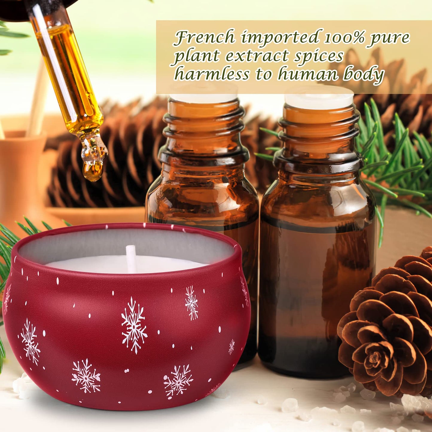 Christmas Scented Candles Gift Set for Women – 6-Pack Soy Aromatherapy Candles