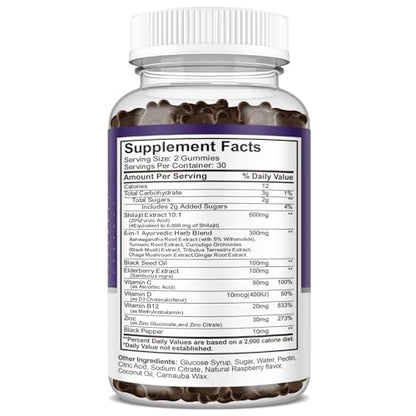ReviNutra Shilajit Gummies | Himalayan Organic 14-in-1 Complex for Energy, Cognition & Immunity