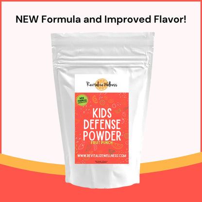 Revitalize Wellness Kids Defense Powder - 1000 mg Vitamin C, 250 mg B3, Fruit Punch, 120 Servings