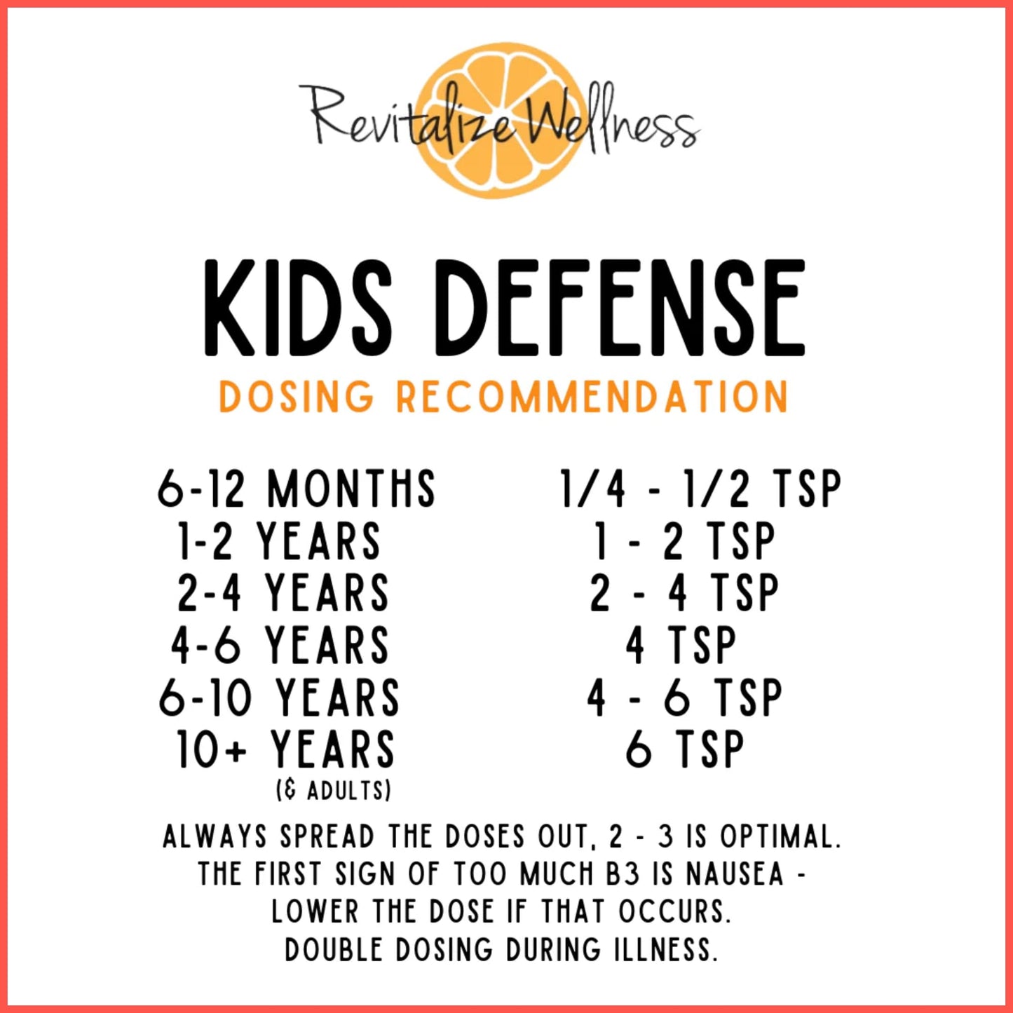 Revitalize Wellness Kids Defense Powder - 1000 mg Vitamin C, 250 mg B3, Fruit Punch, 120 Servings