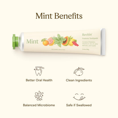 Revitin Toothpaste – Fluoride-Free Prebiotic Mint Gel | Pack of 5