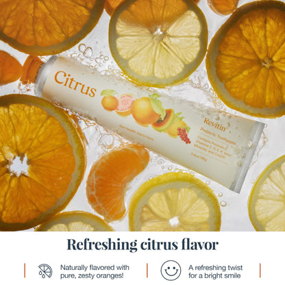 Revitin Toothpaste – Fluoride-Free Prebiotic Citrus Gel | Non-Toxic, Kid Approved | Pack of 3