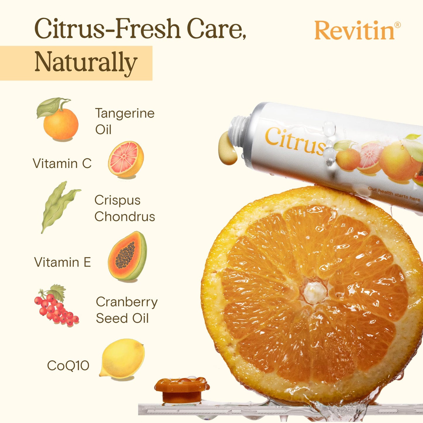 Revitin Toothpaste | Fluoride-Free Prebiotic Citrus Toothpaste | No SLS, Dye Free, GMO Free, Gluten Free | Non-Toxic, Kid Approved