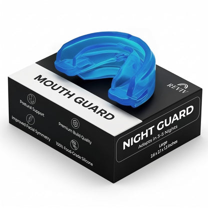 Reviv Mouth Guard for Grinding Teeth at Night - Food-Grade Silicone Night Guard (Large Blue)