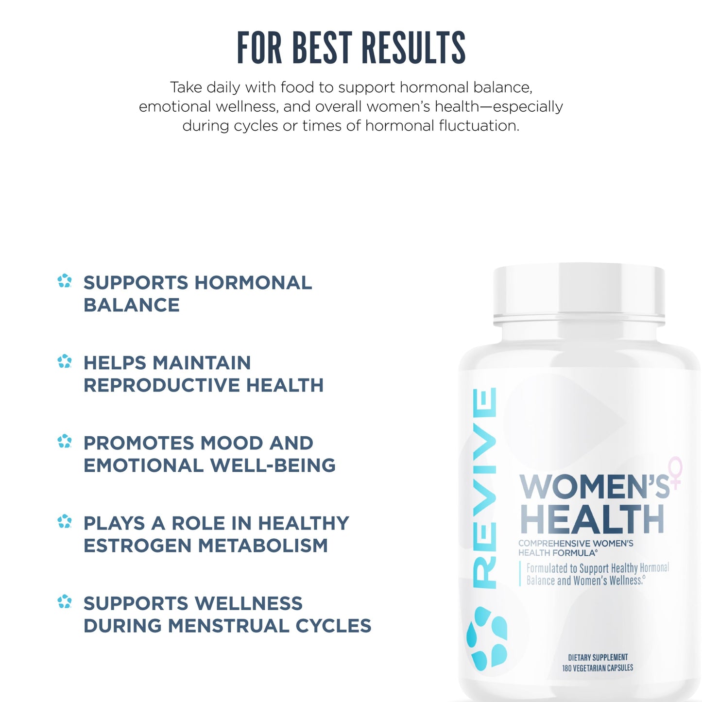 Revive MD Hormone Balance for Women – Hormone Support Supplement (180 Capsules)