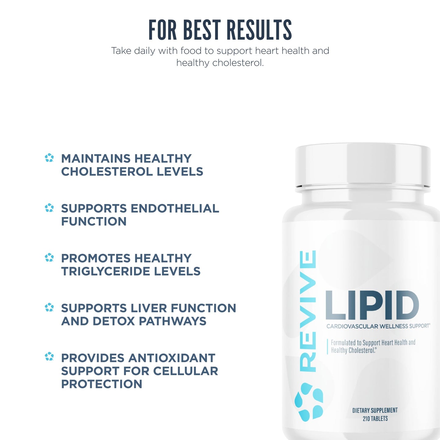 Revive MD Lipid Support Formula – Healthy Cholesterol, Endothelial & Triglyceride Support (30 Servings)