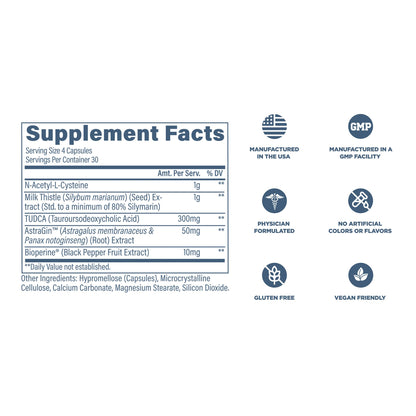 Revive MD Natural Liver Cleanse: Milk Thistle, NAC & TUDCA Detox | 120 Capsules