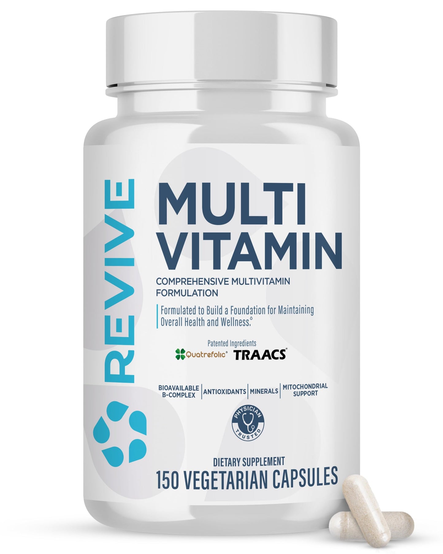 Revive MD Multi-Vitamin for Men & Women – Daily Multivitamin for Energy, Immunity & Health (150 Capsules, 30 Servings)
