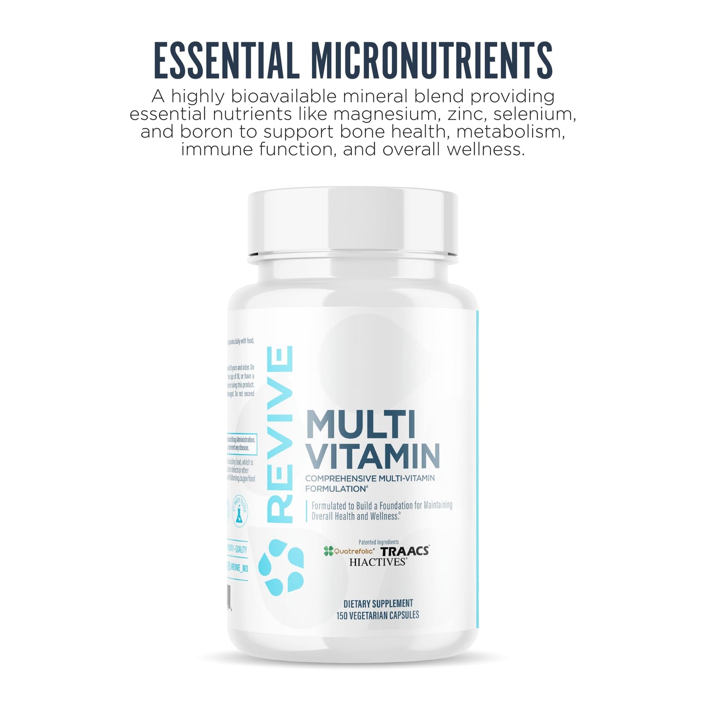 Revive MD Multi-Vitamin for Men & Women – Daily Multivitamin for Energy, Immunity & Health (150 Capsules, 30 Servings)