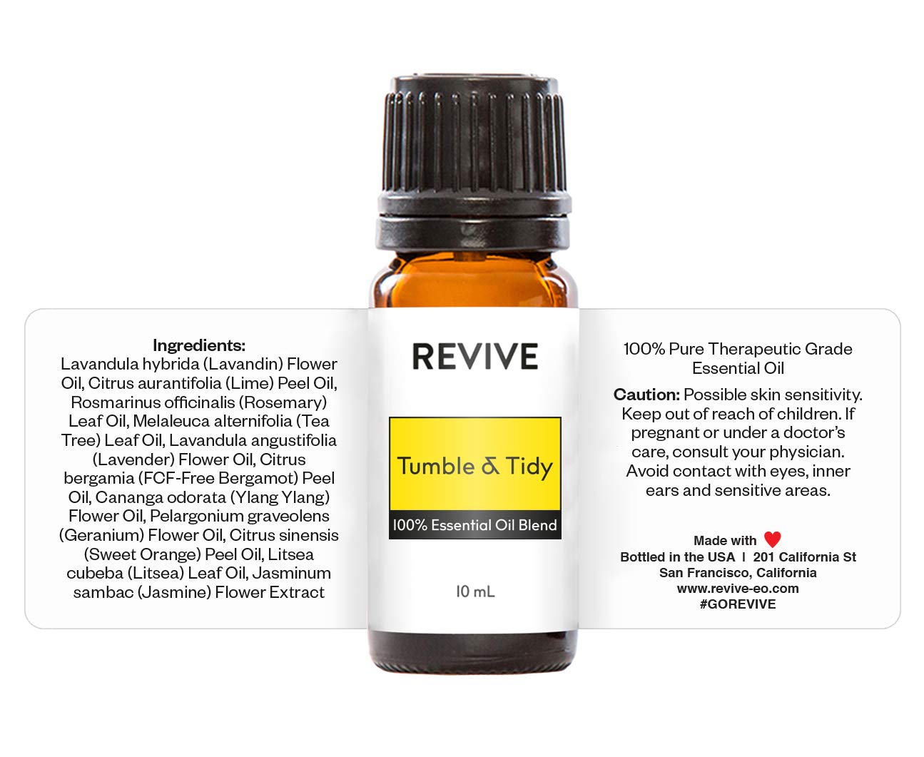 Tumble & Tidy Essential Oil Blend by Revive Essential Oils – 100% Pure Therapeutic Grade for Diffuser, Humidifier, Massage, Aromatherapy, Skin & Hair Care