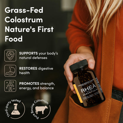 Rhea Bovine Colostrum Supplement for Women – Immune & Digestive Health (120 caps)