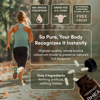Rhea Bovine Colostrum Supplement for Women – Immune & Digestive Health (120 caps)