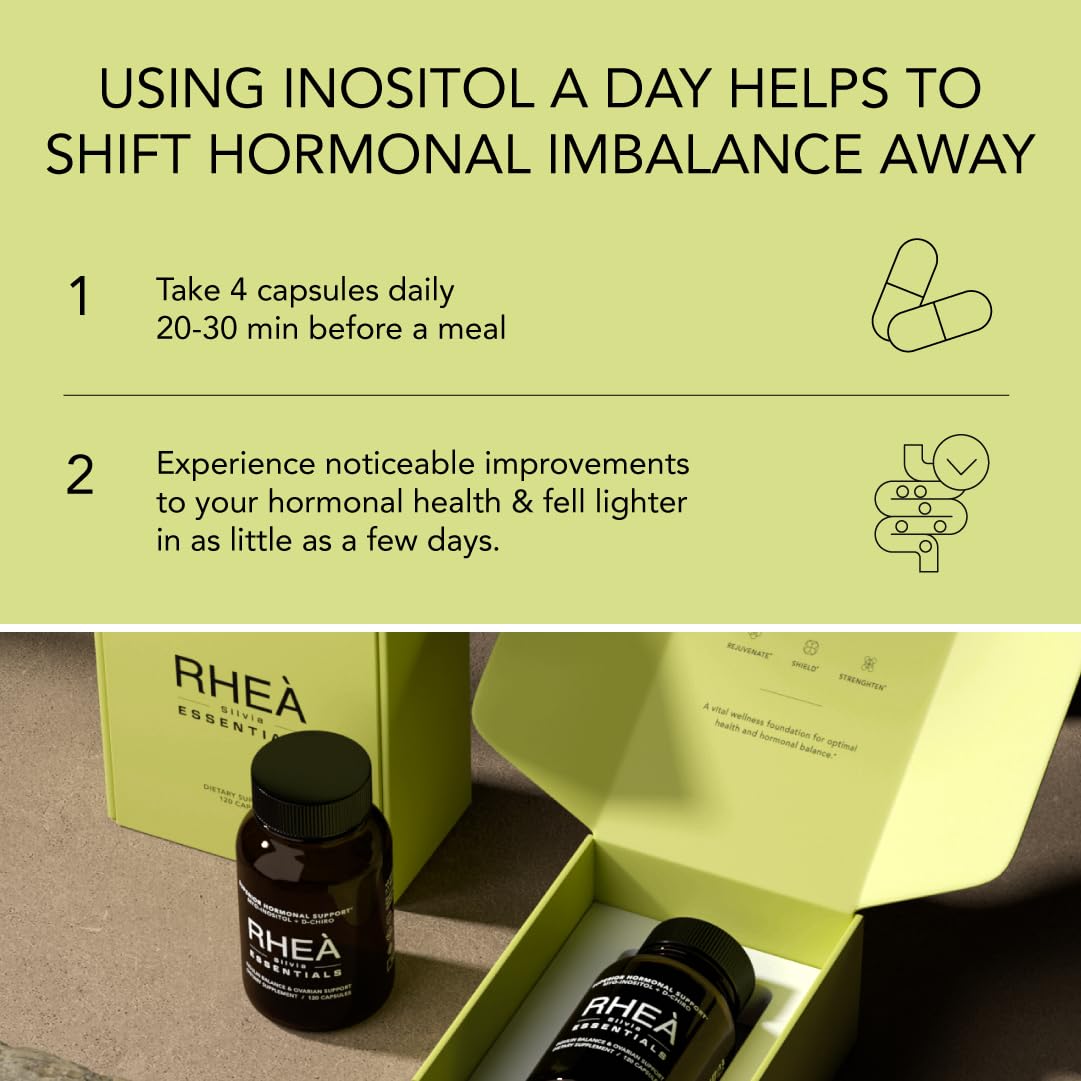 Rhea Myo-Inositol & D-Chiro Inositol for Women | 40:1 Ratio, Hormonal Balance & Ovarian Health | 30 Servings
