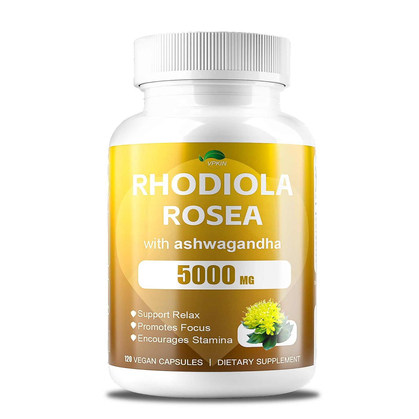 4000MG Rhodiola Rosea with Ashwagandha – Organic Adaptogen for Clarity & Vitality | 120 Capsules