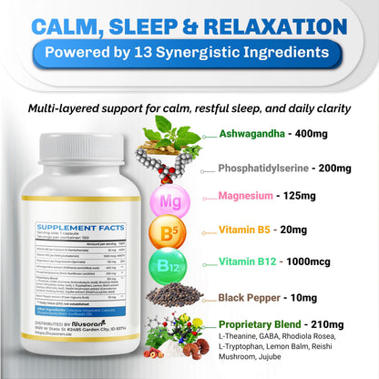 NUSORAN Ultra Cortisol Health – 13-in-1 with Ashwagandha, Phosphatidylserine, L-Theanine, Rhodiola | 150 Count