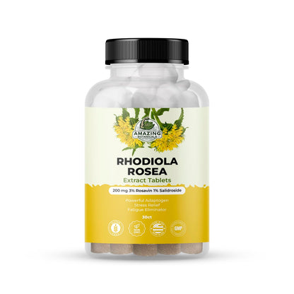 Rhodiola Rosea Extract Tablets 200mg | 30 Count | Adaptogen for Stress & Fatigue