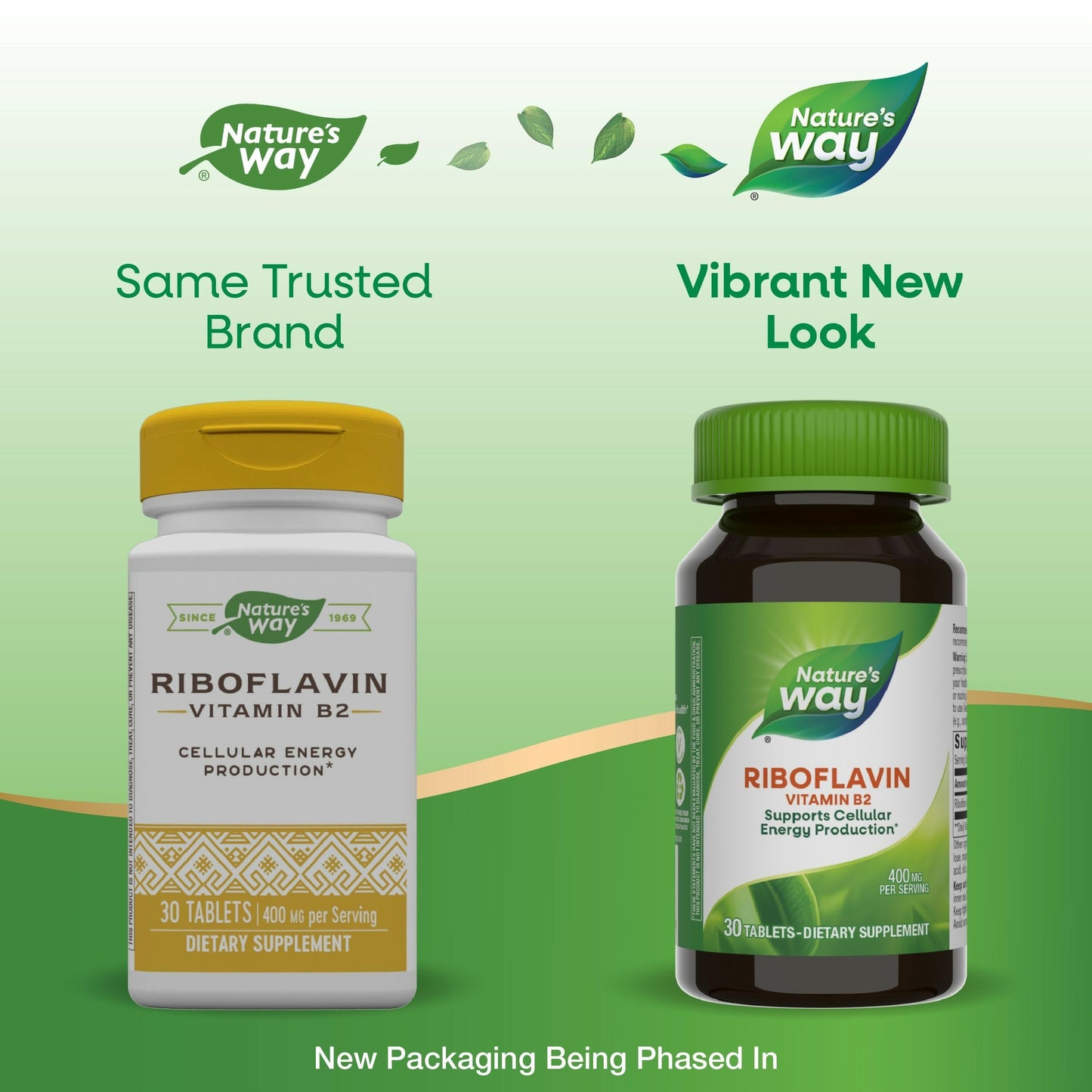 Nature's Way Riboflavin Vitamin B2, Supports Cellular Energy Production*, Vegan, 30 Tablets (Packaging May Vary)