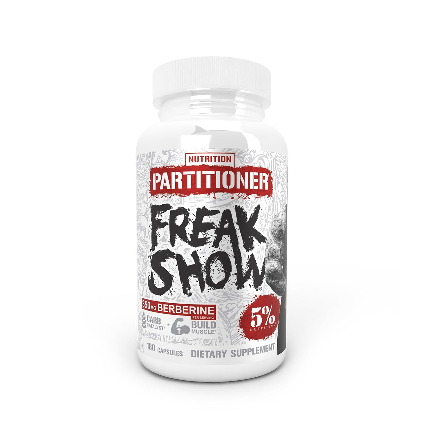 5% Nutrition Rich Piana Freak Show – Muscle Builder (Berberine, Gymnema Sylvestre, Banaba) 180 Capsules