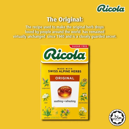 Ricola Sugar Free Herb with Stevia Drops 45g – Pack of 10 (Swiss)
