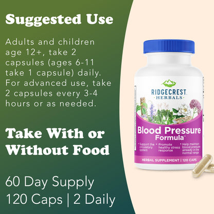 RidgeCrest Herbals Blood Pressure Formula | 12 Herbs, 120 Count