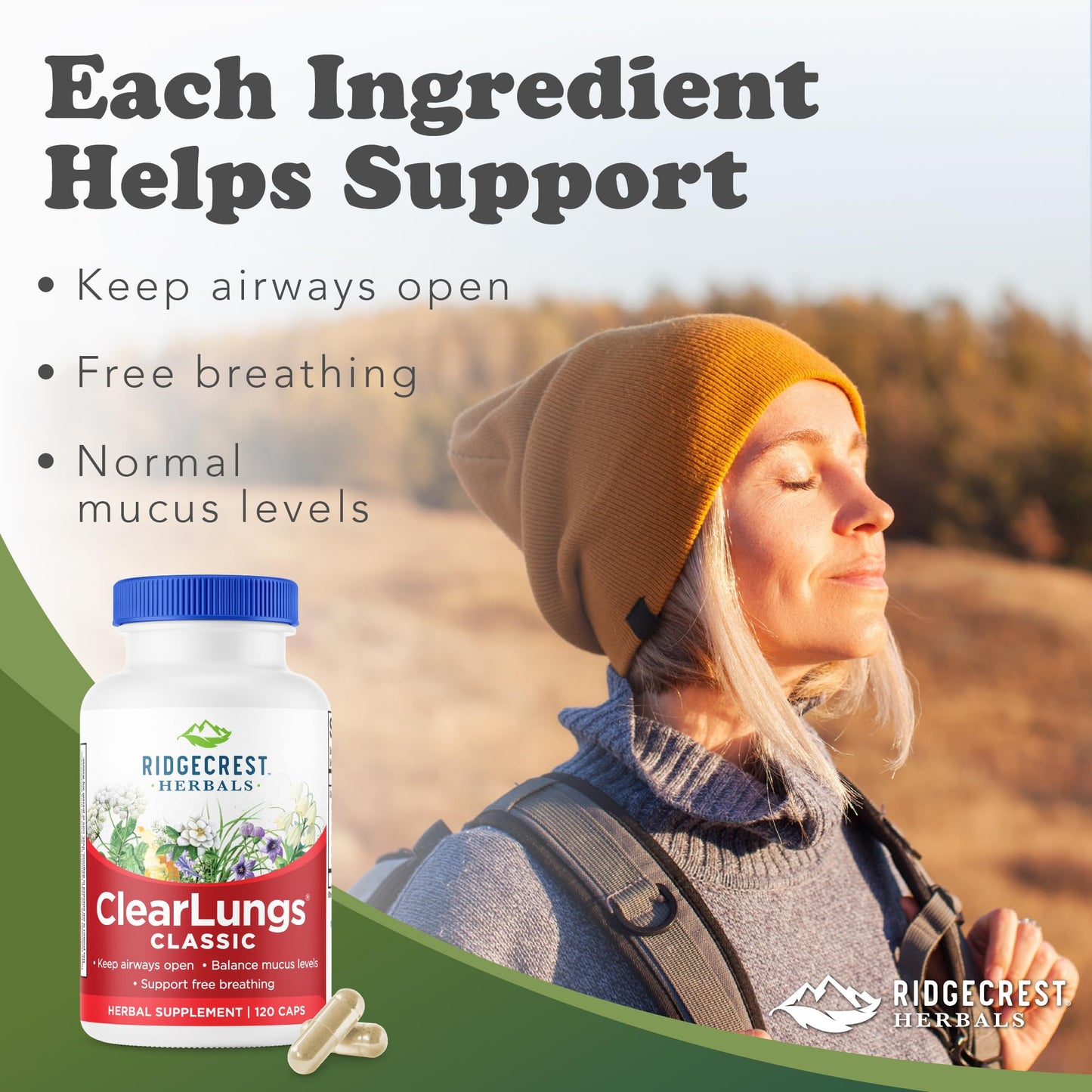 Clear Lungs Classic Red Label by RidgeCrest Herbals | 120 Capsules