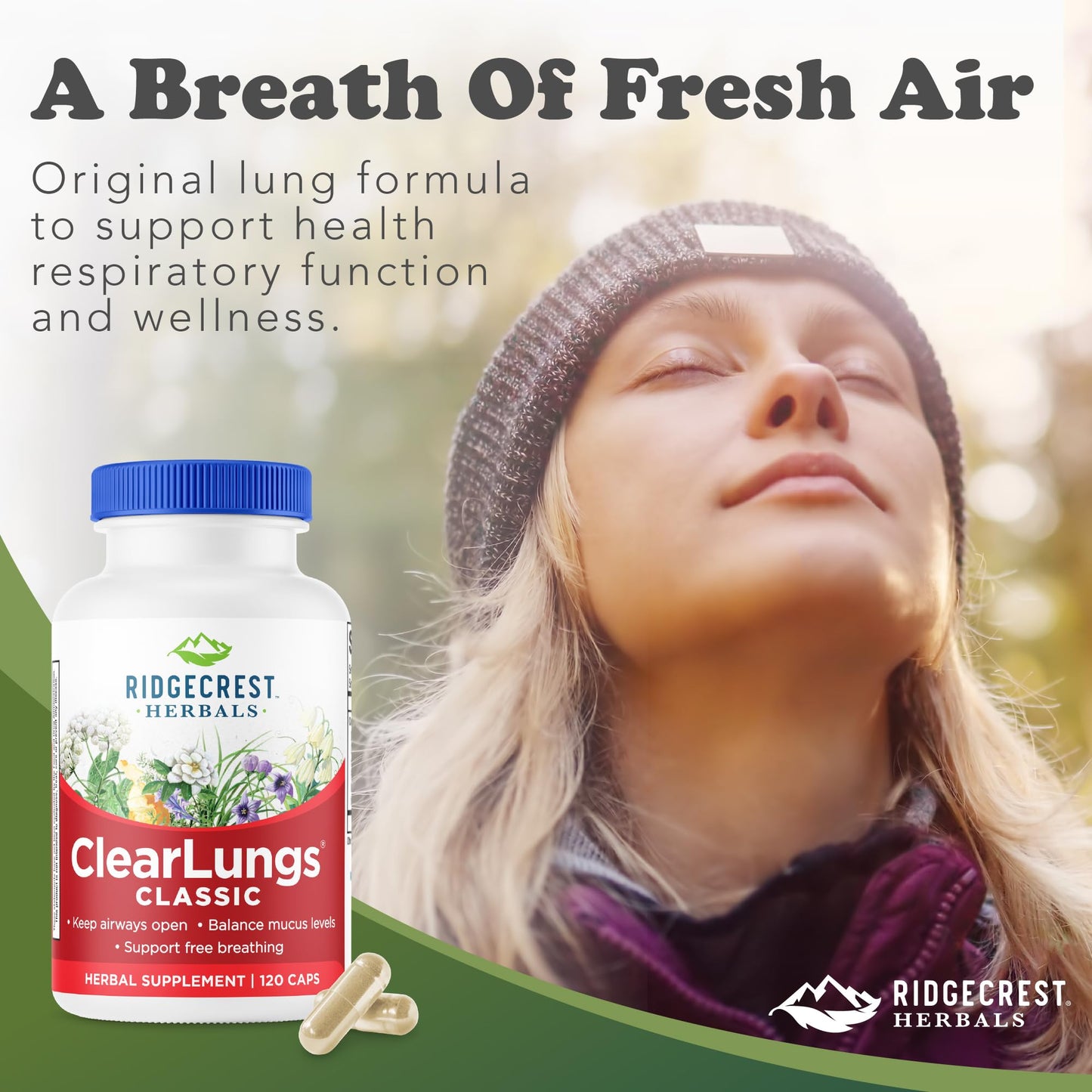 Clear Lungs Classic Red Label by RidgeCrest Herbals | 120 Capsules