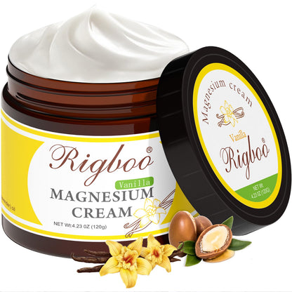 RIGBOO Magnesium Cream for Sleep – Fast-Absorbing Sleep Lotion (Vanilla)
