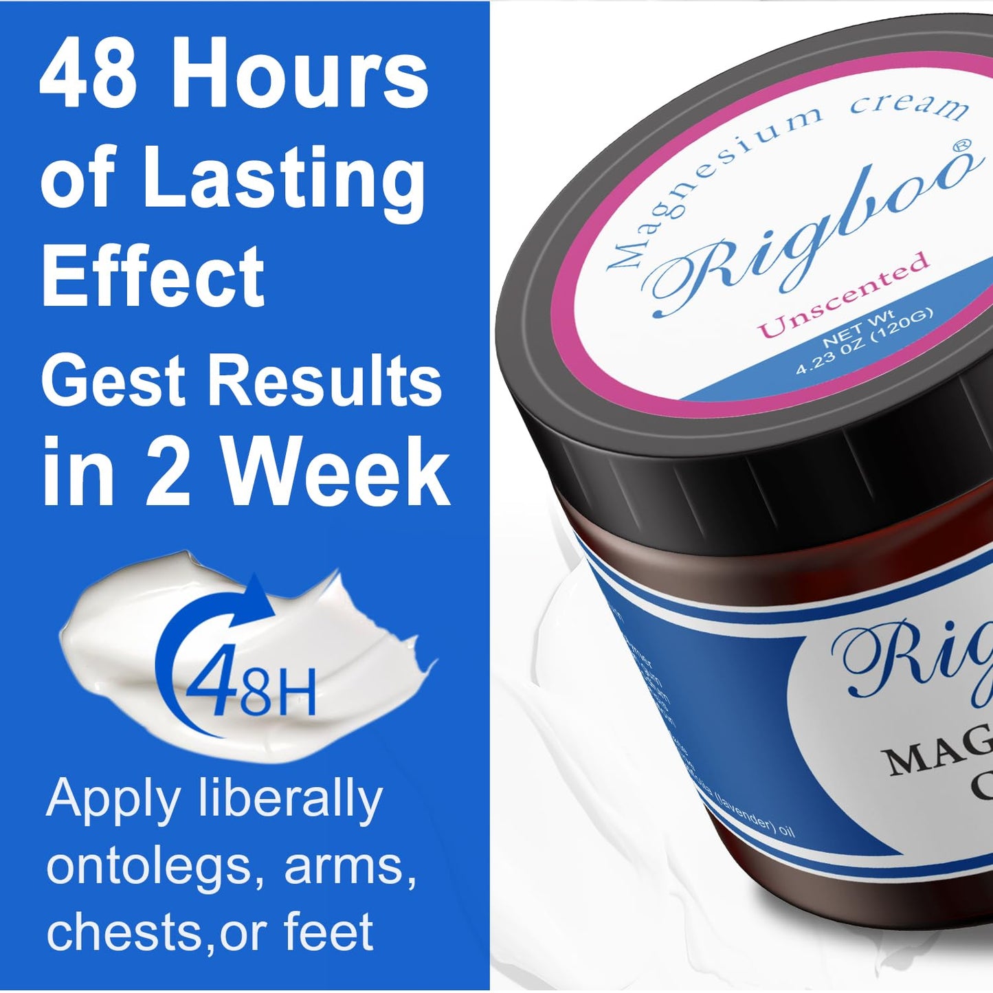RIGBOO Magnesium Lotion — Sleep & Muscle Relief, Non-Greasy