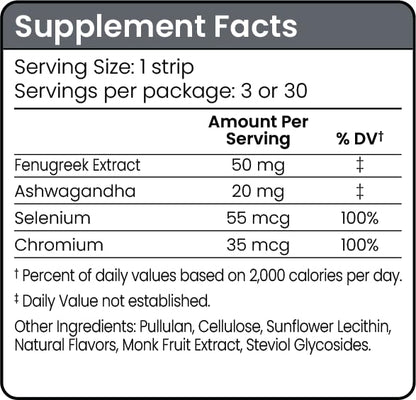 Riize Xtra Strips – Fast-Dissolving Oral Strips with Ashwagandha & Fenugreek