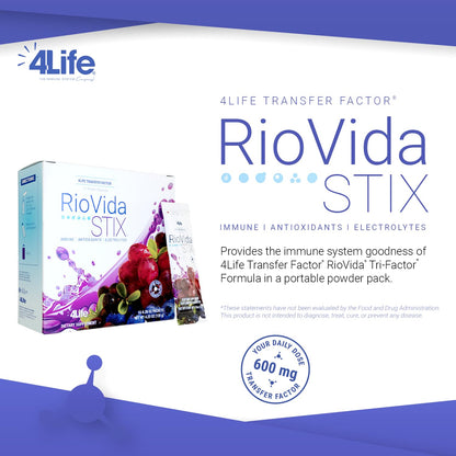 4Life Transfer Factor RioVida Stix Tri-Factor Formula – Immune Support (15 Packets)