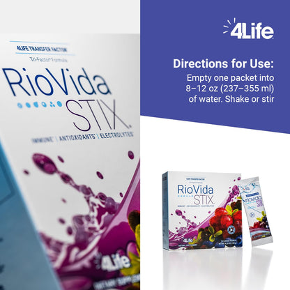 4Life Transfer Factor RioVida Stix Tri-Factor Formula – Immune Support (15 Packets)