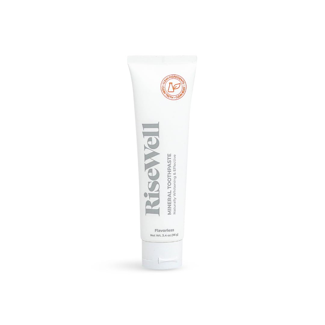 RiseWell Mineral Unflavored Toothpaste - Hydroxyapatite, Fluoride-Free, SLS-Free | Made in USA (Pack of 2)