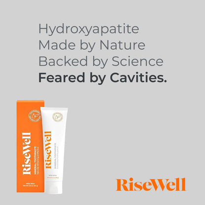 RiseWell Mineral Toothpaste with Hydroxyapatite - No Fluoride, SLS-Free, Made in USA | 3.4 oz