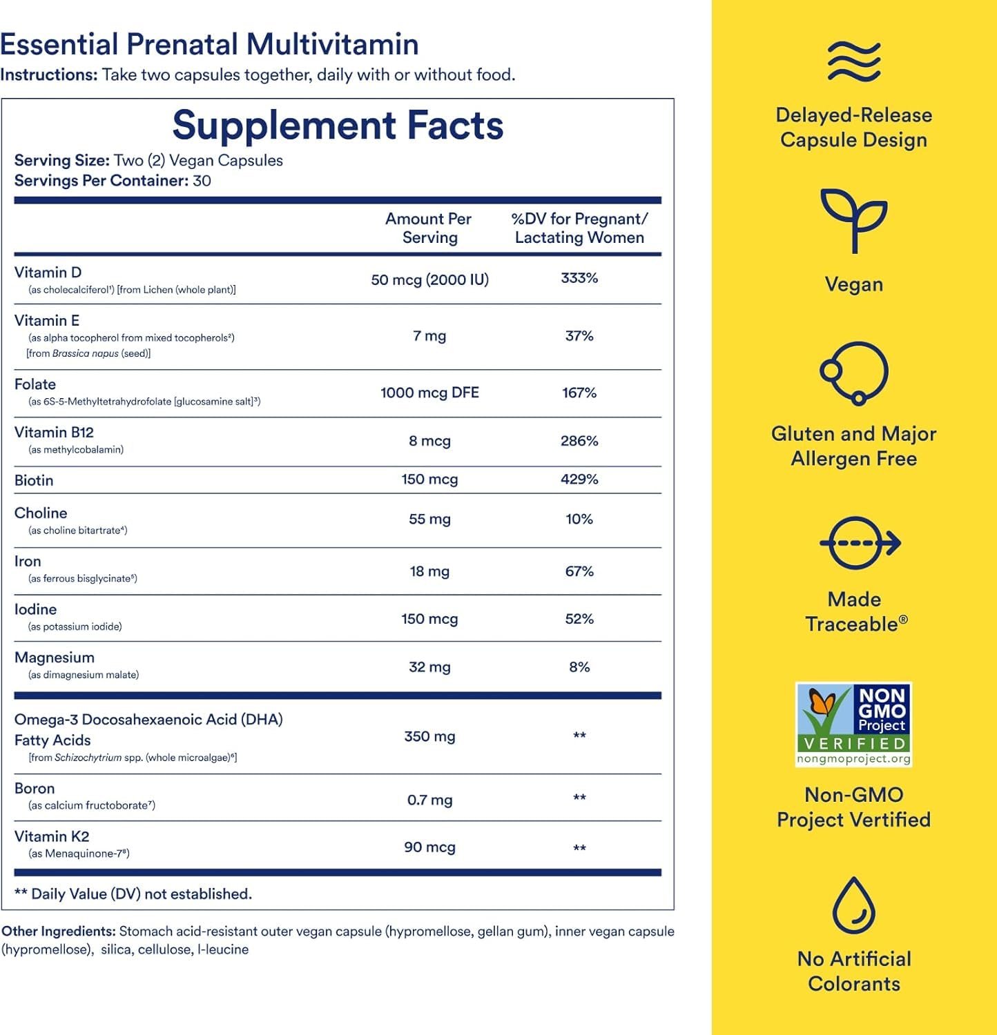 Ritual Essential Women Prenatal Multivitamin – Vegan, Non-GMO