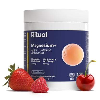 Ritual Magnesium+ Drink Mix: Tart Cherry & Gentle Magnesium Bisglycinate | 30 Servings