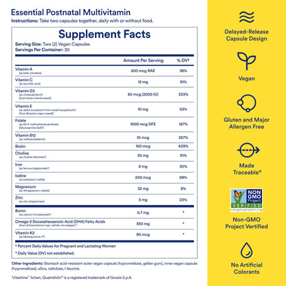 Ritual Essential for Women Postnatal Multivitamin – Omega-3 DHA & Lactation Support, 30‑Day