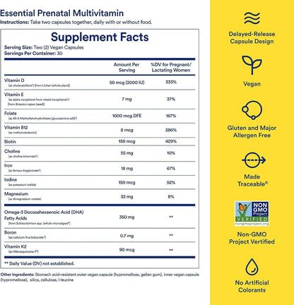 Ritual Essential for Women Prenatal Multivitamin – Vegan, Non-GMO, Citrus, 30 Days