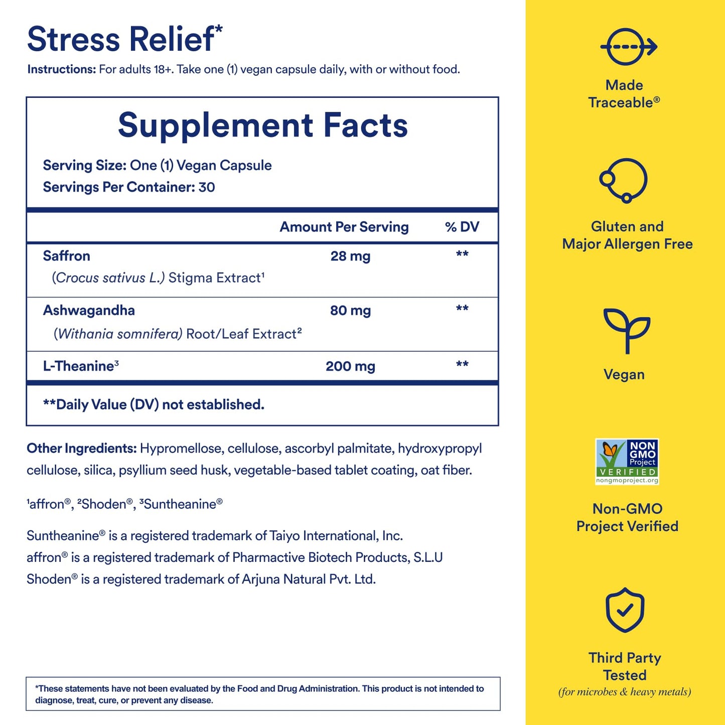 Ritual Stress Relief Supplement – BioSeries Ashwagandha, L-Theanine & Saffron, 8-Hour Release