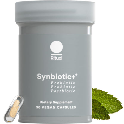 Ritual Synbiotic+ Probiotic, Prebiotic & Postbiotic 3-in-1 – Vegan Delayed-Release Capsule, 30-Day