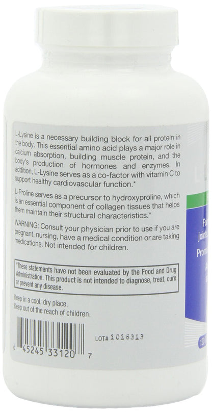 Roex Vitamins | L-Lysine | L-Proline | Muscle Maintenance and Recovery | Healthy Joints | Nutritional-Supplement | 120 Count